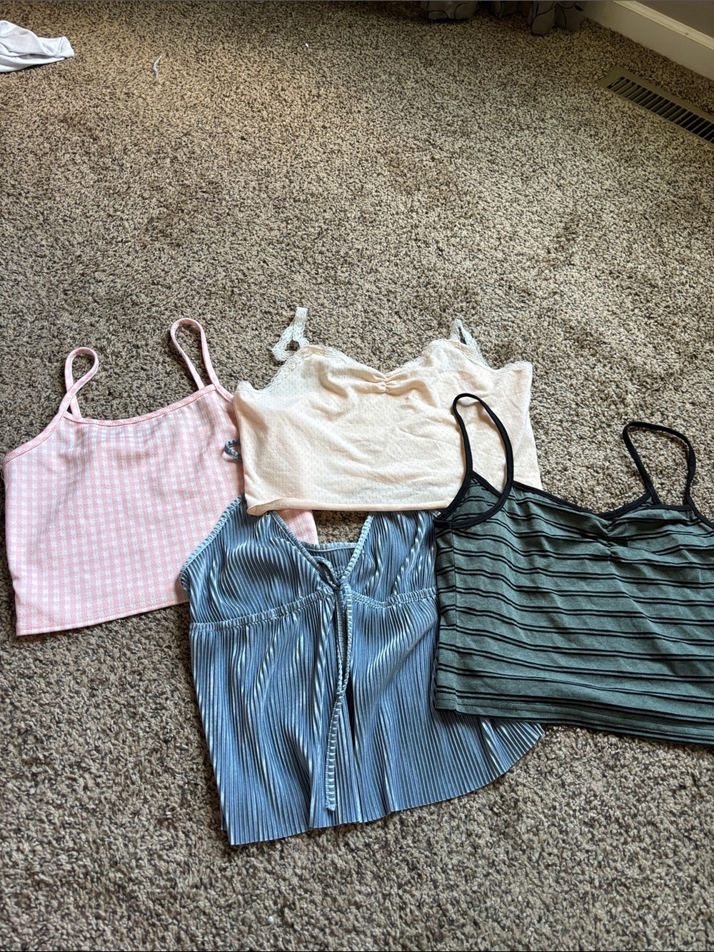 4 Women's Tank Top Bundle - Pink, Cream, Blue, Green